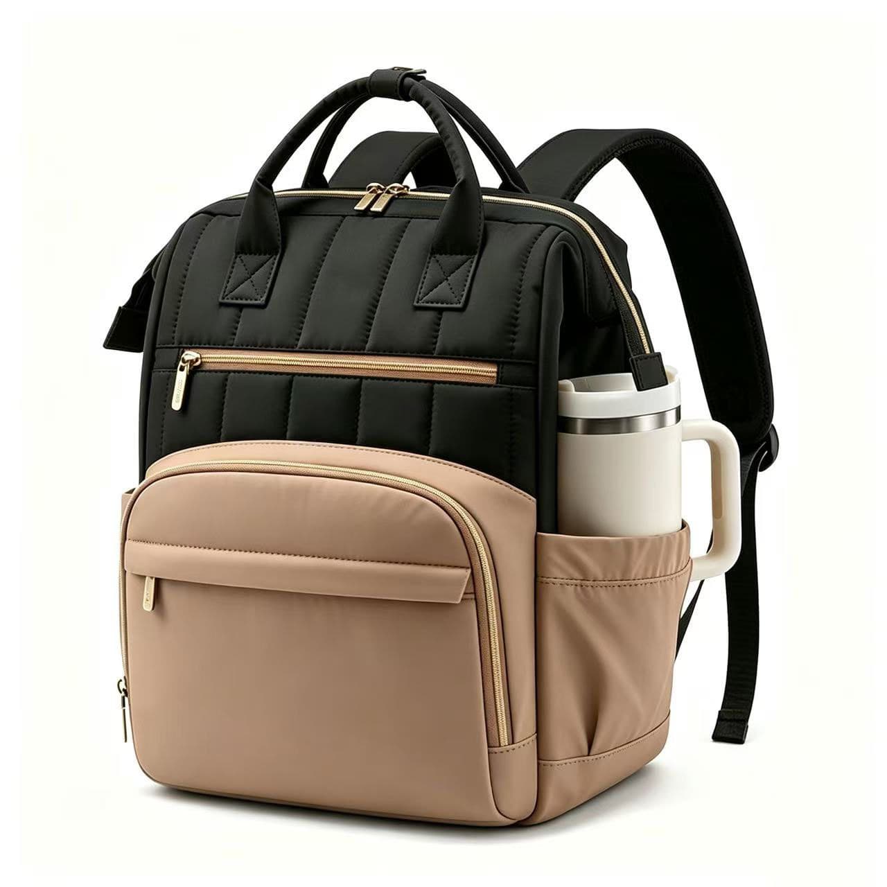 Factory direct supply new large-capacity fashionable mother and baby bag striped mommy bag multifunctional waterproof backpack
