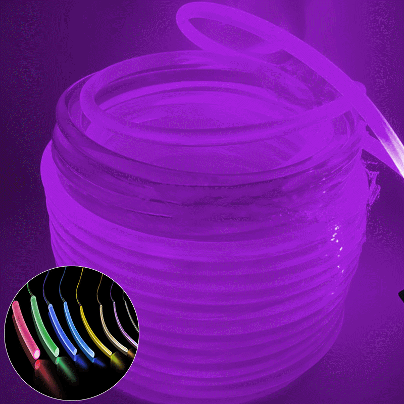 Ultra-Bright Transparent PU Light Guide Fiber Line 5.0mm Full-Body Glow Soft Tube Jump Rope Mouse Pad Light Guide Strips