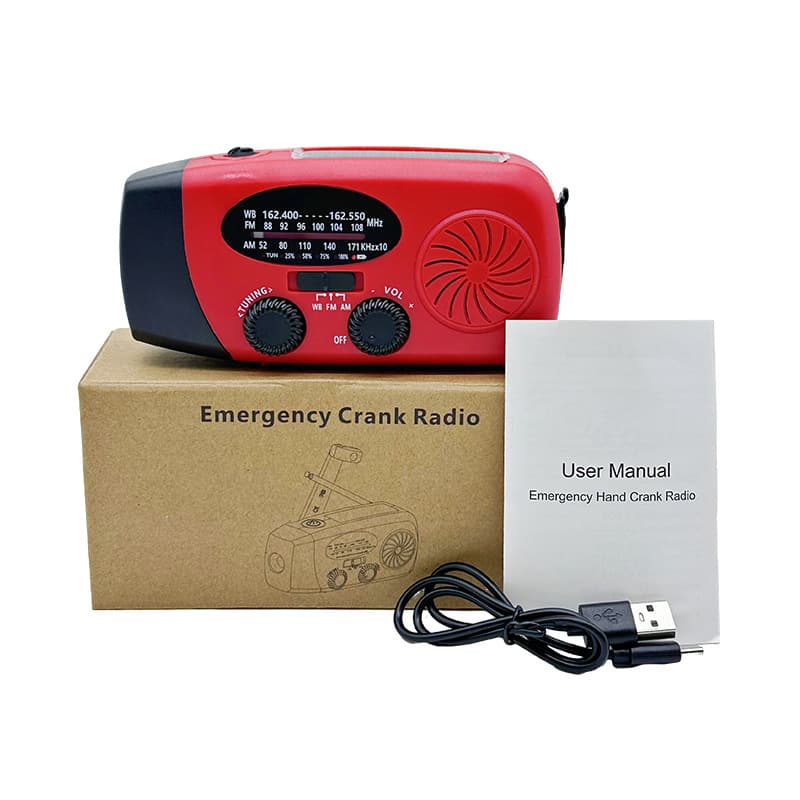 [Custom] Emergency Hand Crank Radio Multi-function Device Solar Outdoor Power Bank Generator Flashlight Cross-border
