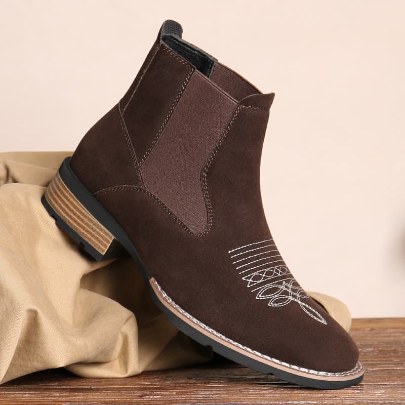 R006 Chelsea Boots Cross-Border Embroidered Slip-On Chelsea Boots Men's Martin Boots Foreign Trade Drop Shipping