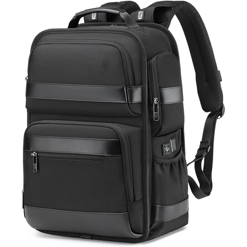 Direct selling black computer bag USB interface outdoor travel business backpack large capacity waterproof and wear-resistant backpack