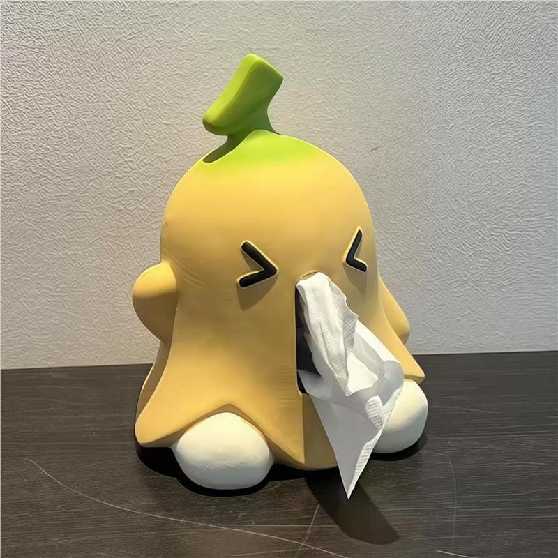 Ceramic banana tissue box for home use, a cute and creative decorative piece for living room or dining table.