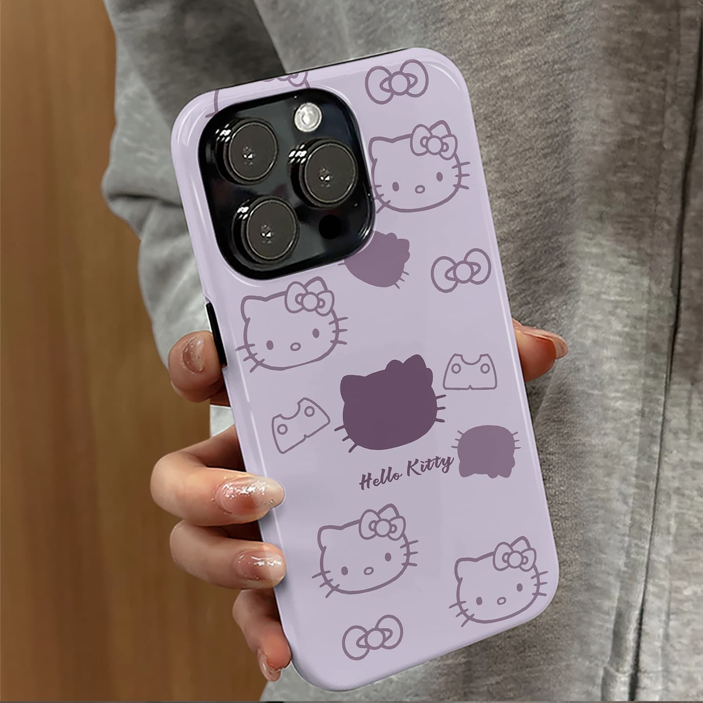 Line Art Cat Compatible with Apple 17 Pro Max Cartoon Cute iPhone 16 Pro Full Lens Coverage 15 New 14