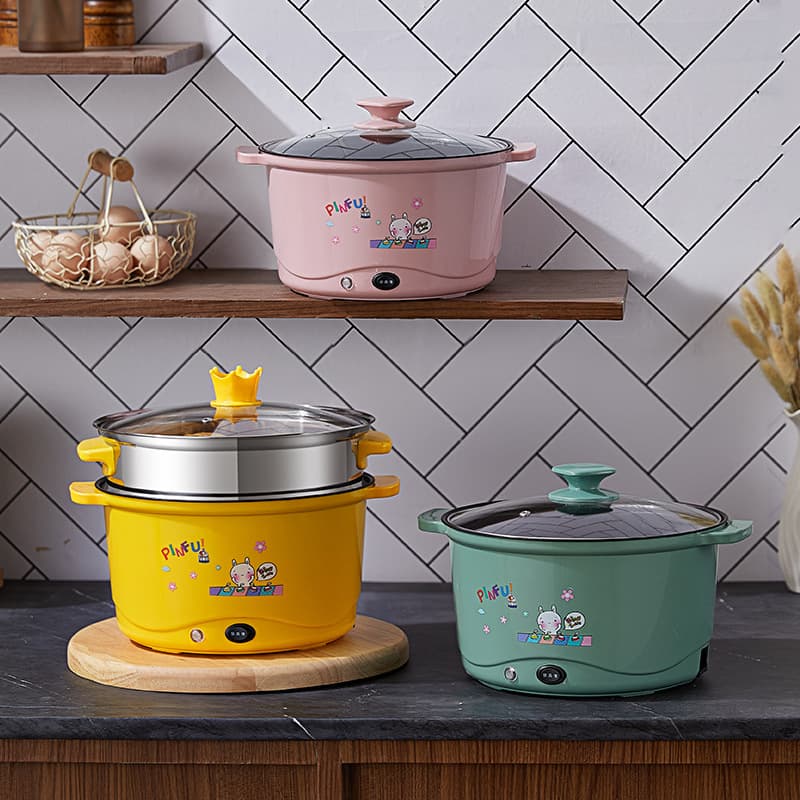 Naughty Cat Large Capacity Multi-functional Electric Cooking Pot for Rice, Instant Noodles, Frying, Boiling, Stewing - All-in-One Pot for Student Dorms and Home Use