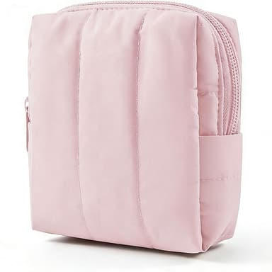 Cross-border stock, gentle pink mini makeup storage bag, multifunctional lipstick and cosmetic organizer, simple and tidy bag
