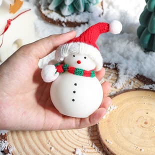 Cartoon Christmas Snowman Scented Candle Souvenir DIY Soy Wax Holiday Atmosphere Fragrance Candle Decoration Wholesale