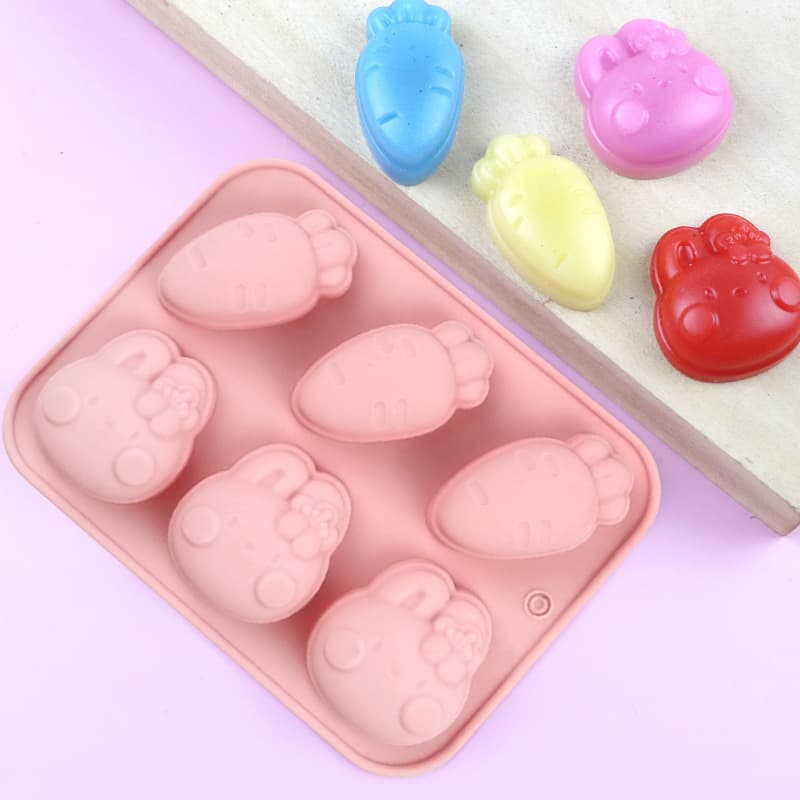 Search for In-Stock 6-Piece Radish Rabbit Silicone Cake Mold Handmade Soap Mold DIY Resin Mold Chocolate Mold
