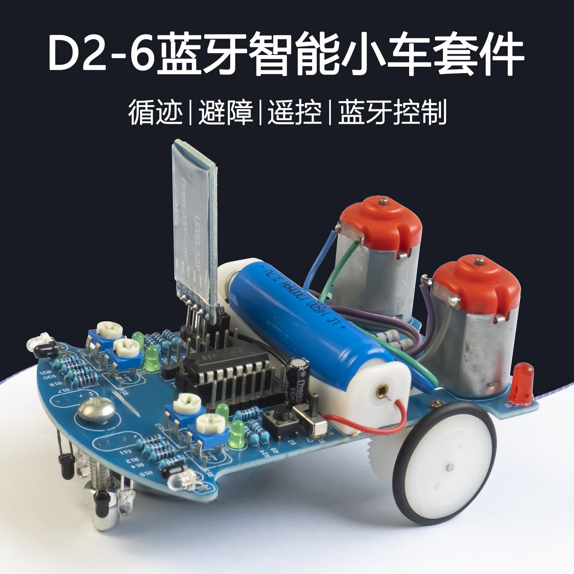 D2-6 Bluetooth Car DIY Kit Remote Control Gravity Sensing Line Tracking Obstacle Avoidance Smart Vehicle TJ-56-127