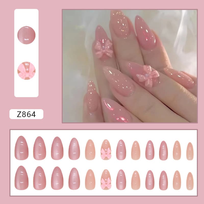 TikTok Xiaohongshu Hot-Selling Press-On Nails High-End Fake Nails Detachable Fairy Butterfly Nail Tips Wholesale