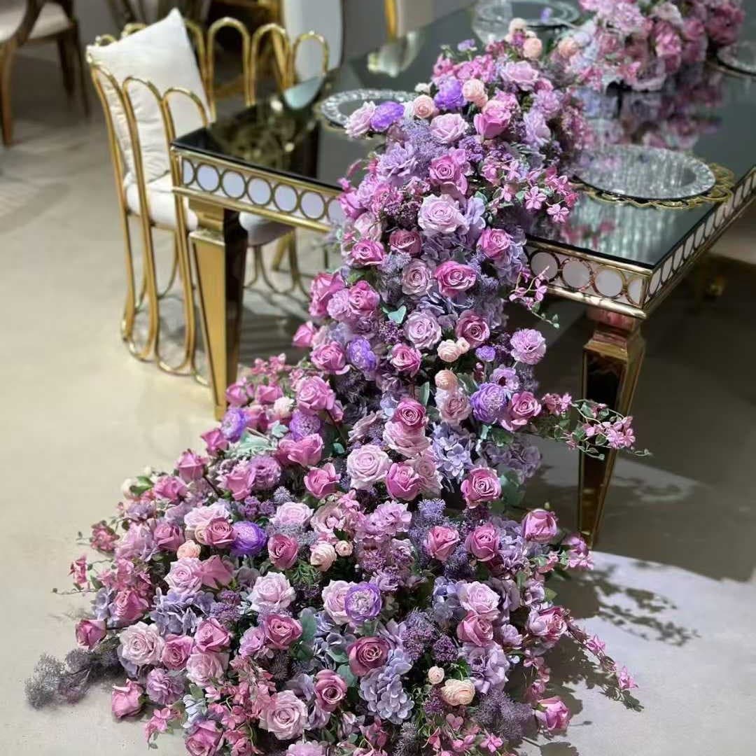 Birthday Waterfall Flower Table Arrangement Artificial Flowers Window Display Decoration Wedding Welcome Floral Scene Setting