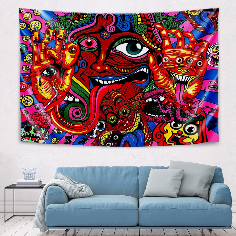 Large size cross-border hippie dream style tapestry bedside hanging cloth home decoration mural wall background cloth