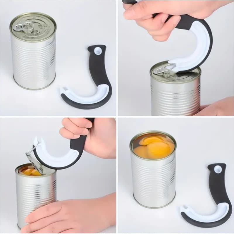 Hook Type Can Opener Easy Pull Can Opener Manual Bottle Opener Kitchen Tool Effortless Multi-Function Opener