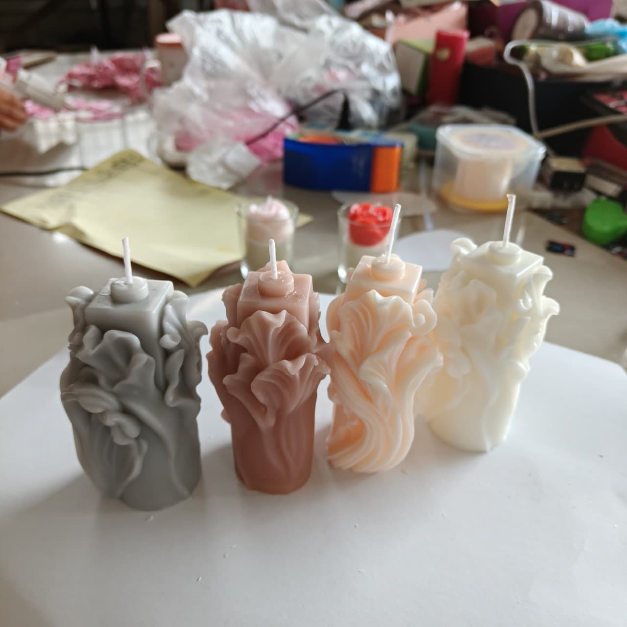 Factory Direct New Wave Roman Column Candle Irregular Wavy Cylindrical Candle Cylinder Wave