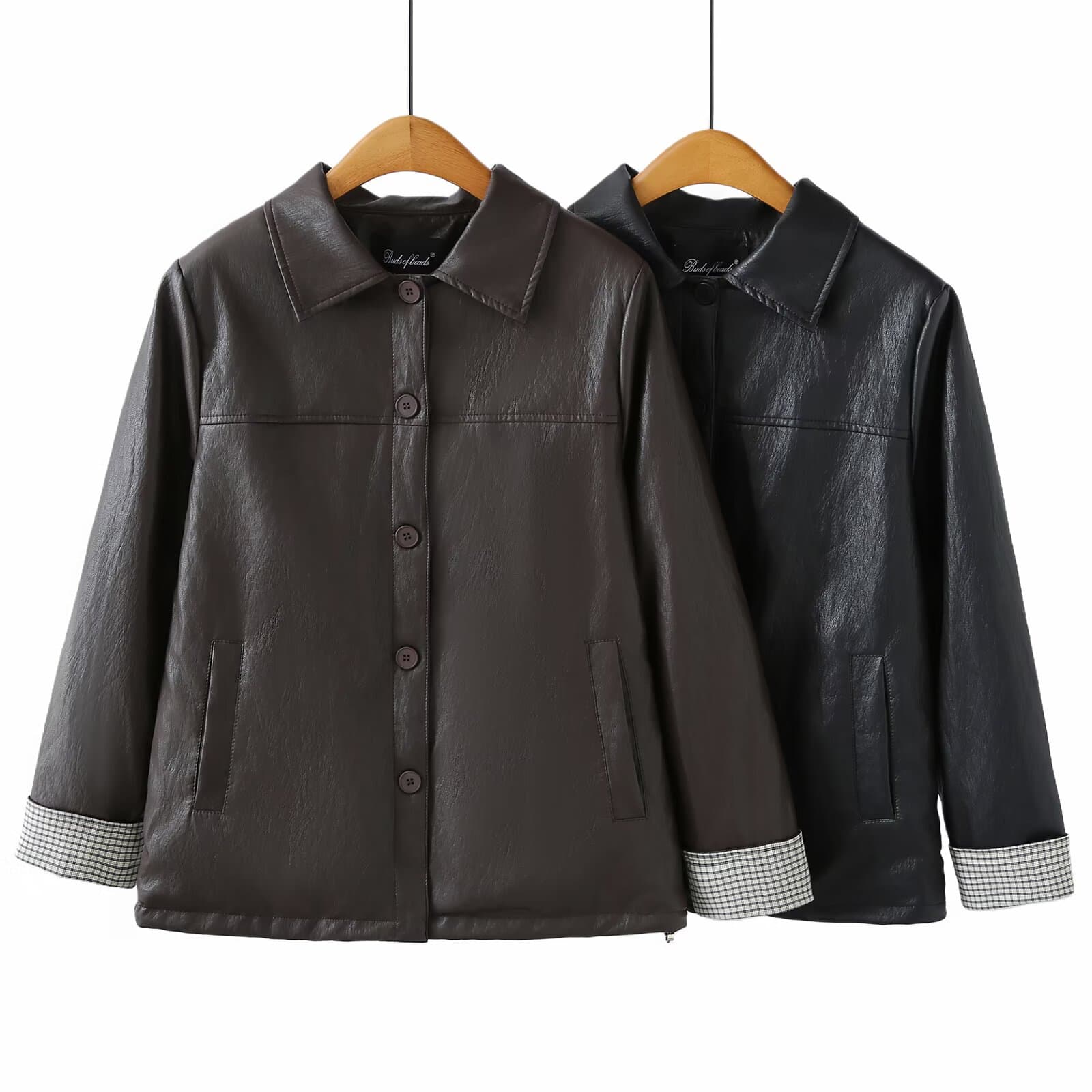 Plus Size Women's Autumn/Winter Fleece-Lined Faux Rabbit Fur Collar Leather Jacket, Loose Fit, Concealing, Retro Style Jacket 2532