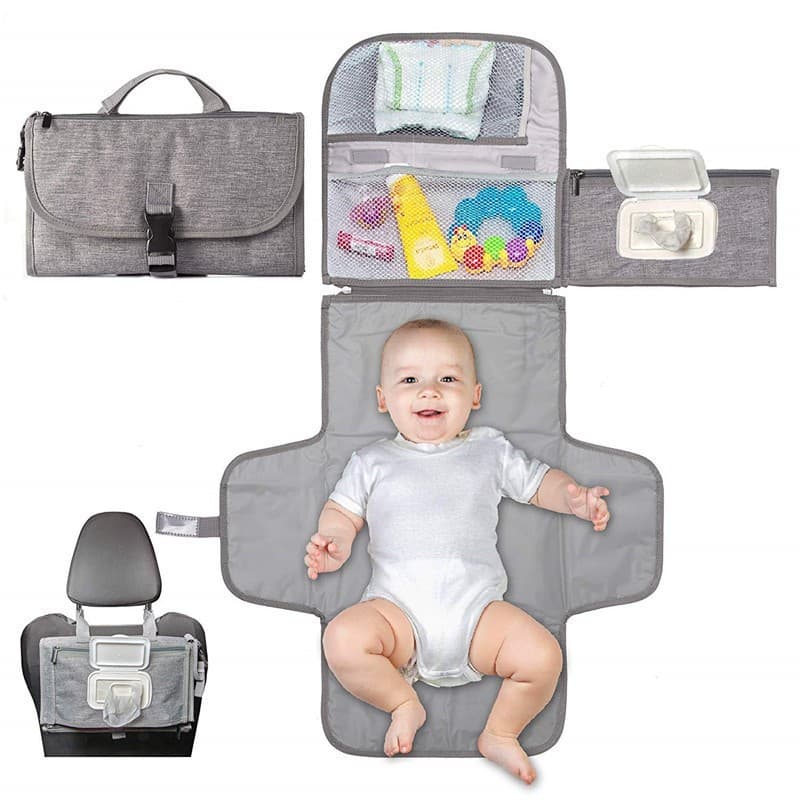 Baby changing pad storage bag portable multifunctional diaper changing pad waterproof car stroller storage bag small pillow