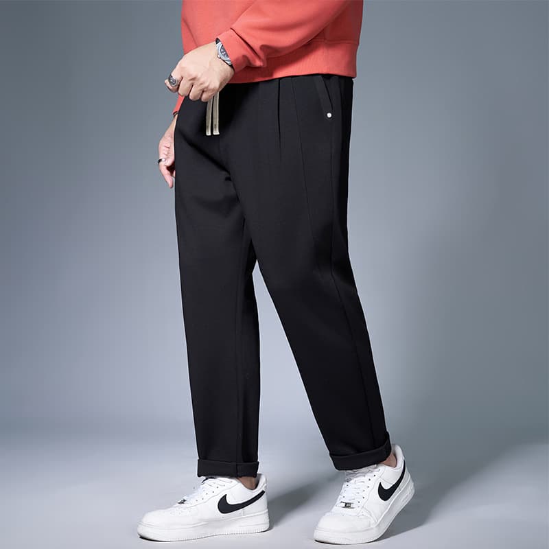 Straight-leg sweatpants, plus size bottoms, dropshipping available, autumn style, solid color, simple, versatile, extra-large loose men's casual pants.