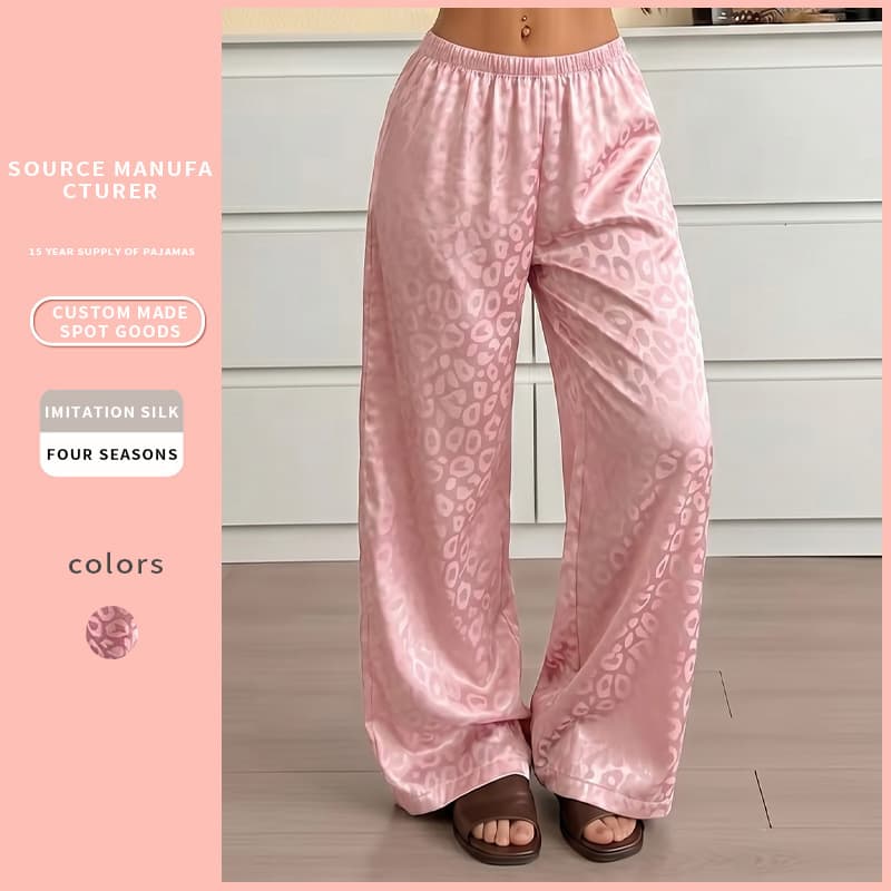 New Cross-Border European and American Style Women's Long Pants, Fashionable Casual Loose Home Pants, Printed Sleep Pants, Suitable for Outdoor Wear, Wholesale
