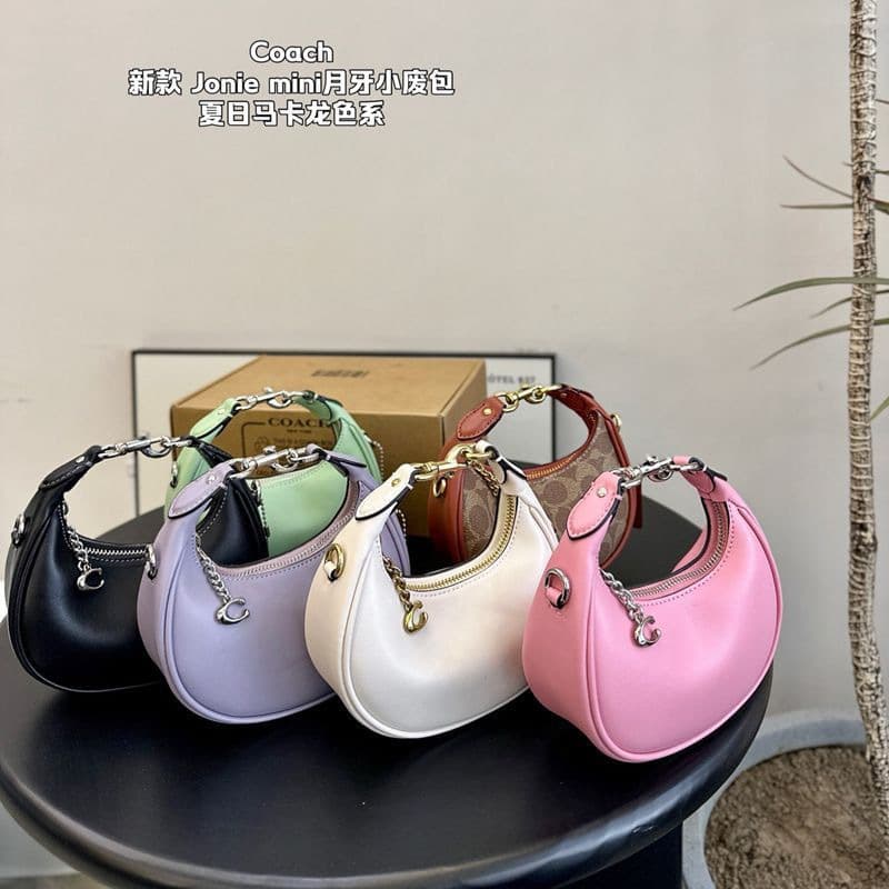 COACH Mini Crescent Moon Bag, Shoulder Crossbody Handbag, Small Bag, Dumpling Bag, Lipstick Evening Bag for Women