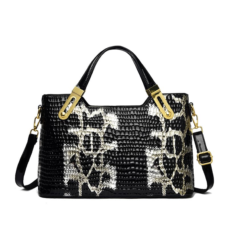 Cross-border retro crocodile pattern handbag women's new large-capacity mother bag fashion trend single shoulder crossbody bag