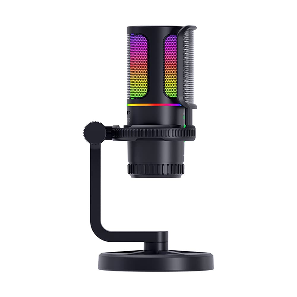 G-MARK Gaming Microphone USB Computer Recording Mic with Pop Filter Set RGB Lighting Condenser Mic Stand