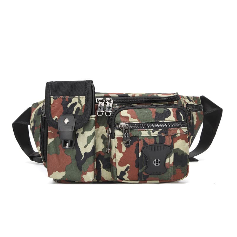 Swiss Army Knife Family Camouflage Waist Bag Wholesale Multifunctional Sports Bag Large Capacity Running Men's Outdoor Mobile Phone Bag