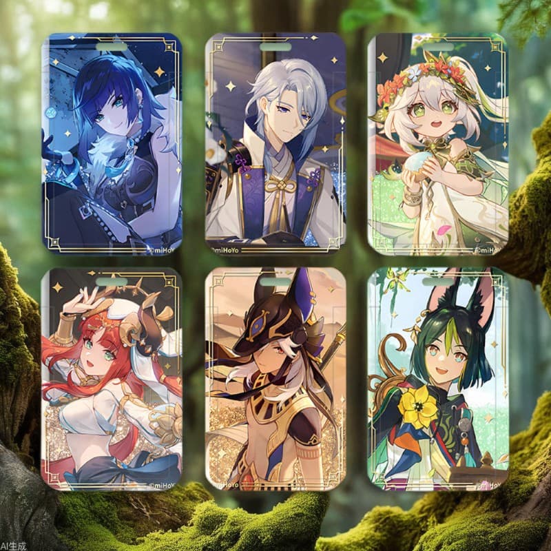 Genshin Impact Anime Venti Xiao Nahida Card Holder Student Campus Meal Card Transit Card Kindergarten Pickup Hard Shell Card Case