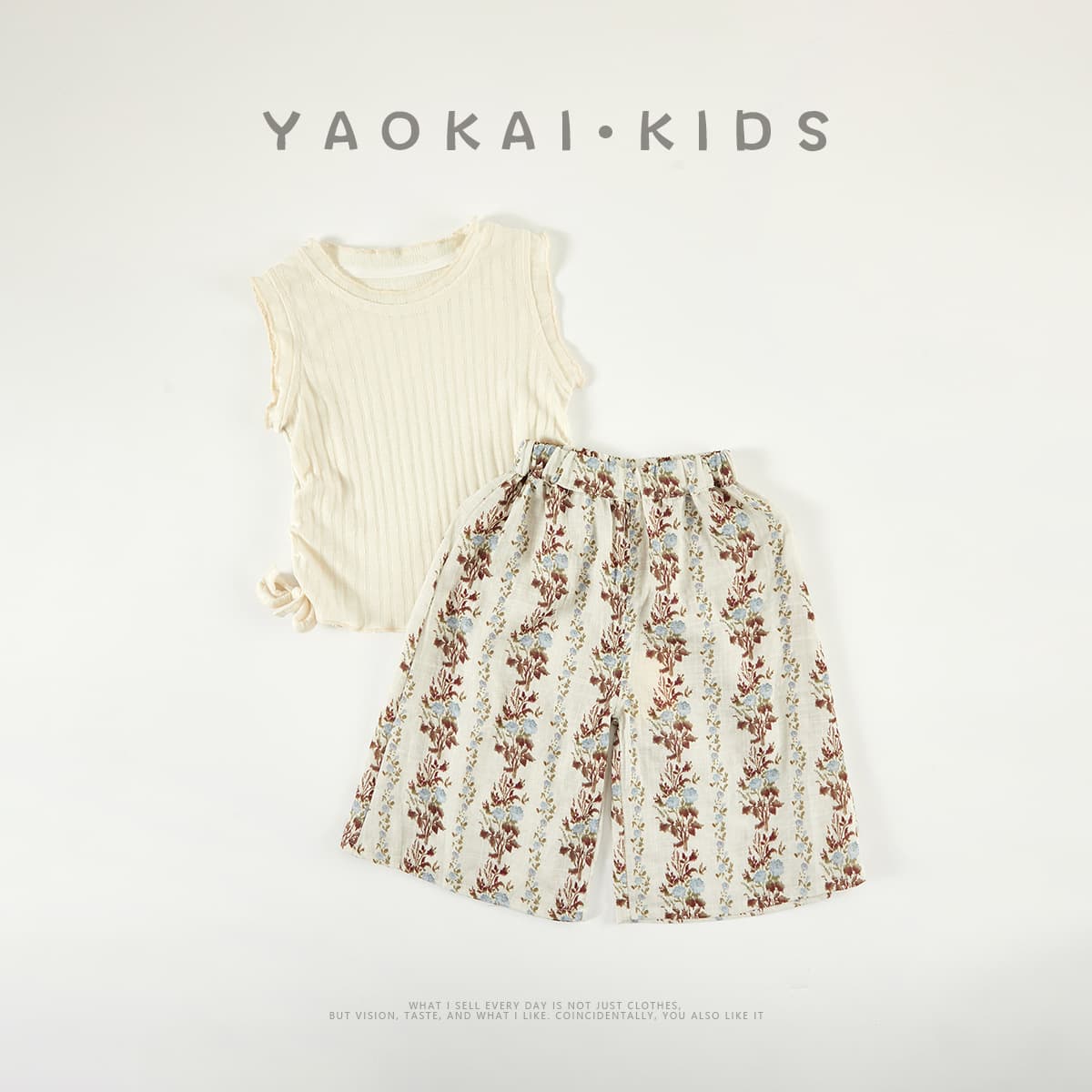 2026 New Summer Infant and Toddler Suit Thin Cute Sweet Sleeveless Top Baby Cropped Pants Two-piece Set