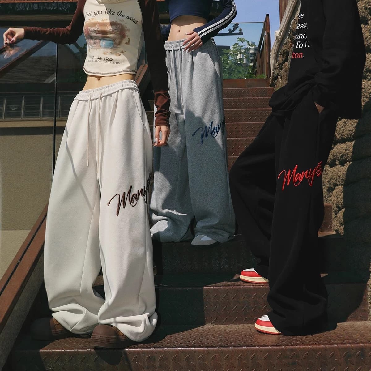 Sweatpants for Women 2024 Spring New Straight Leg Thin White Loose Casual Pants LU476