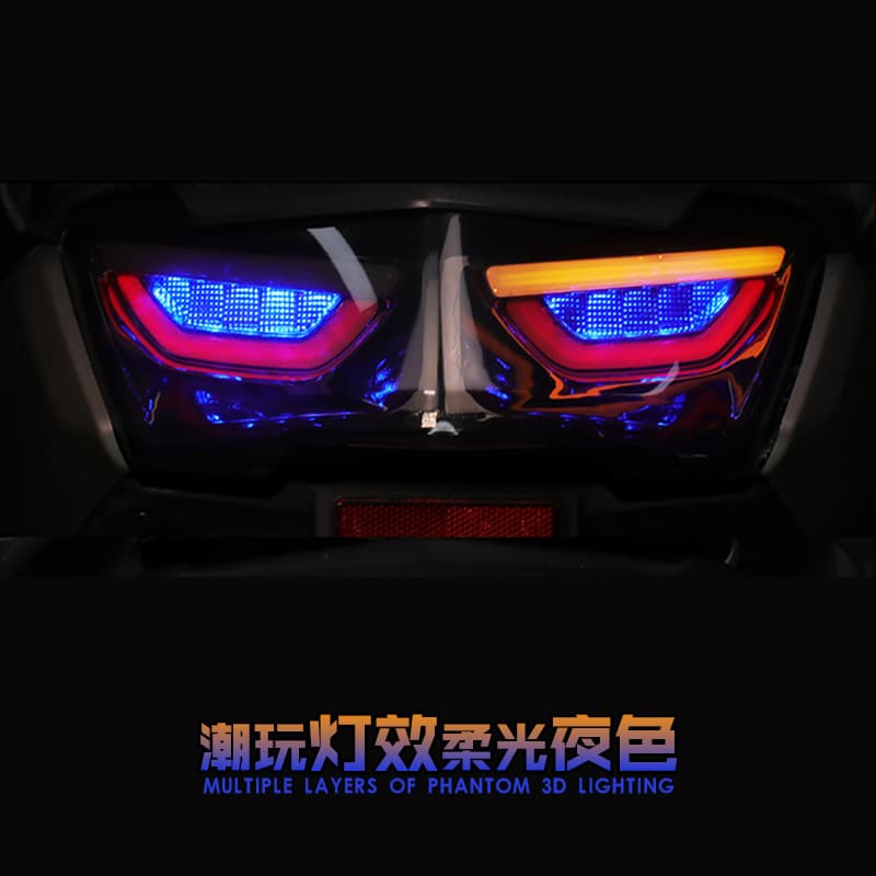 Motorcycle Accessories Compatible with YAMAHA 2020 NMAX155 Modified Rear Tail Light Red Blue Dual-Color Running Light