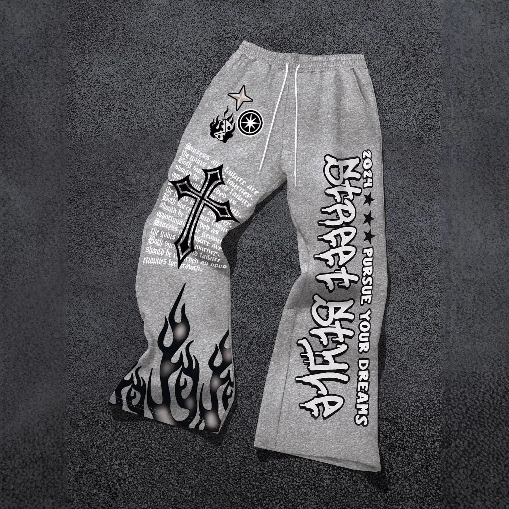 High Quality Pants American Streetwear Y2K Unisex Japanese Digital Print Anime Graffiti Graphic
