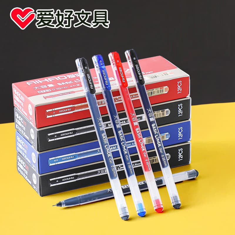 Stationery Gel Ink Pen Student Water-based Pen Bullet Tip Red Pen Blue-Black Pen Office Supplies