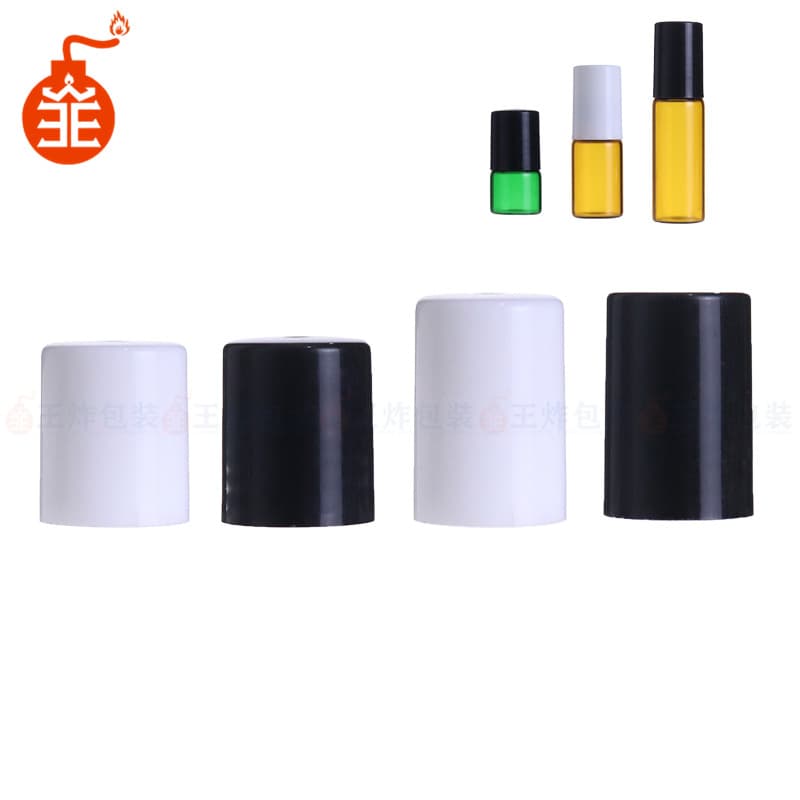 Factory Direct 13mm Threaded Roller Ball Cap, Essential Oil Roller Ball Cap, Refill Bottle, Black Plastic Roller Ball Cap