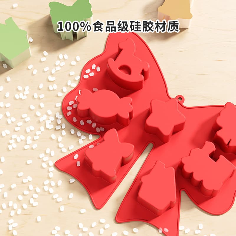 Cross-border wholesale 7-hole butterfly silicone cake mold chocolate mold easy to clean DIY glue baking tools