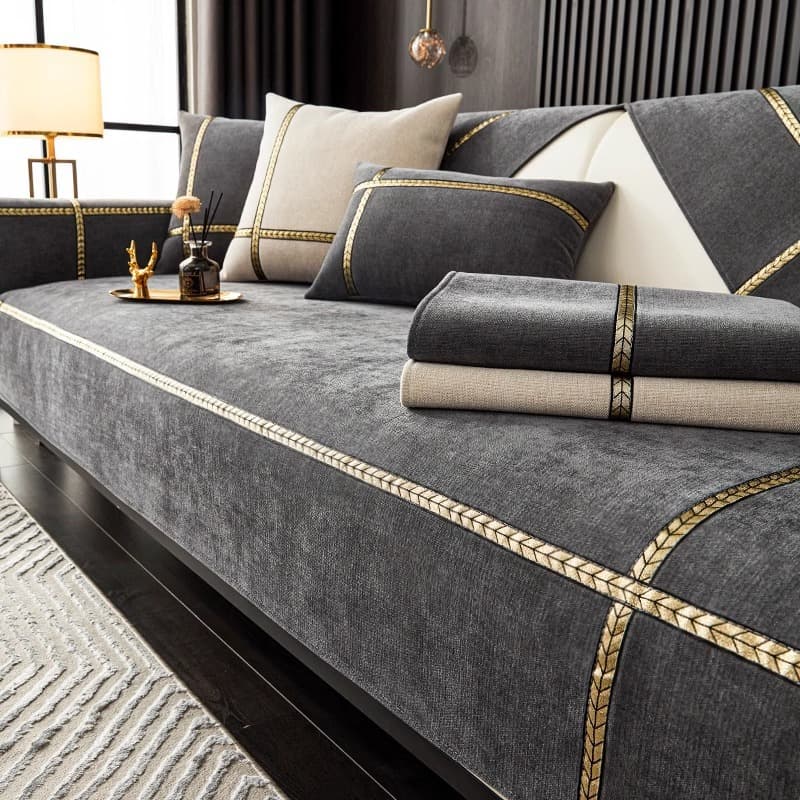 Chenille sofa cushion, universal for all seasons, new leather sofa, special fixed anti-slip one-piece cushion, sofa cover