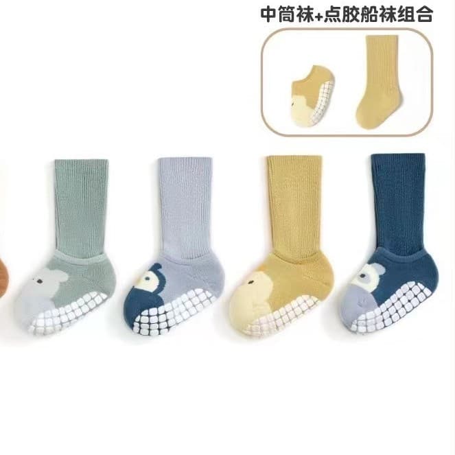 Nidoxiong 2024 Autumn Winter Cotton Socks Baby Socks Boys Girls Nidoxiong Socks Seamless Non-Binding Leg Cartoon Print