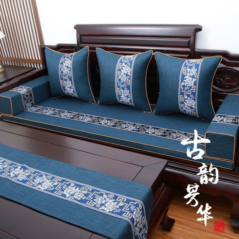 High-End New Chinese Style Solid Wood Sofa Cover, Four-Season Universal Non-Slip Cushion, Thickened Red Wood Sofa Cushion