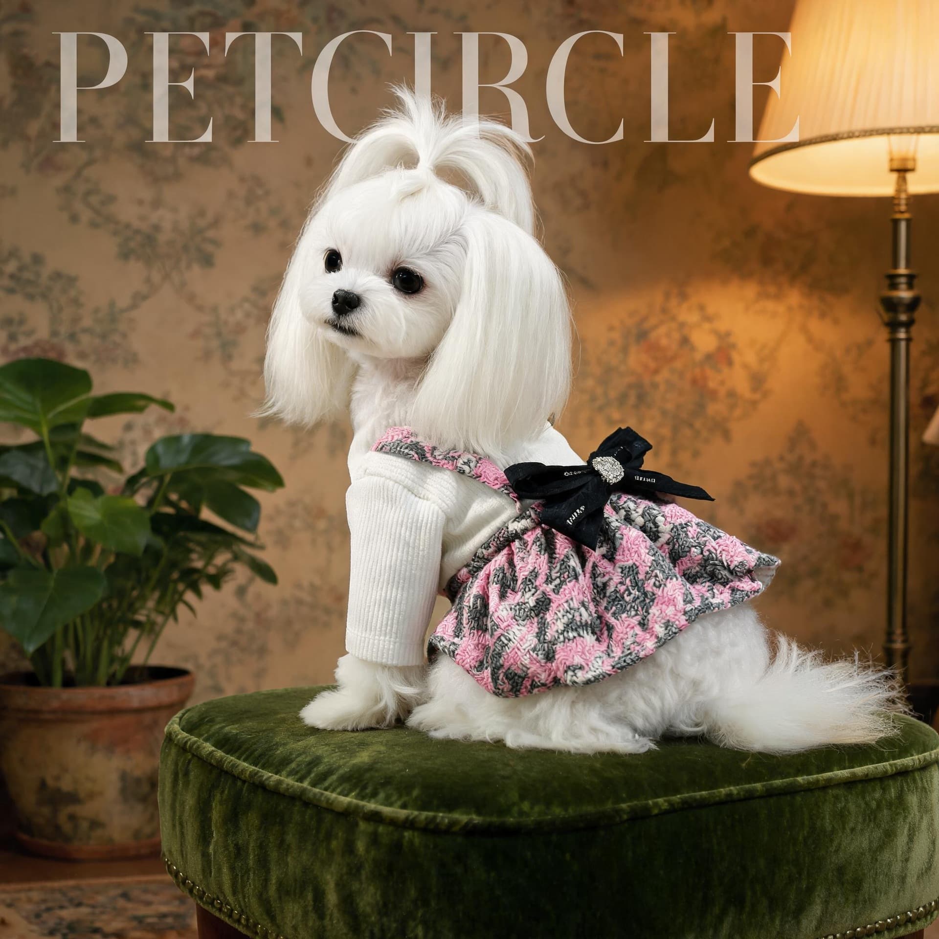 PETCIRCLE Pet Clothing Dog Cat Clothes Spring Autumn Classic Houndstooth Skirt Teddy Bichon Frise