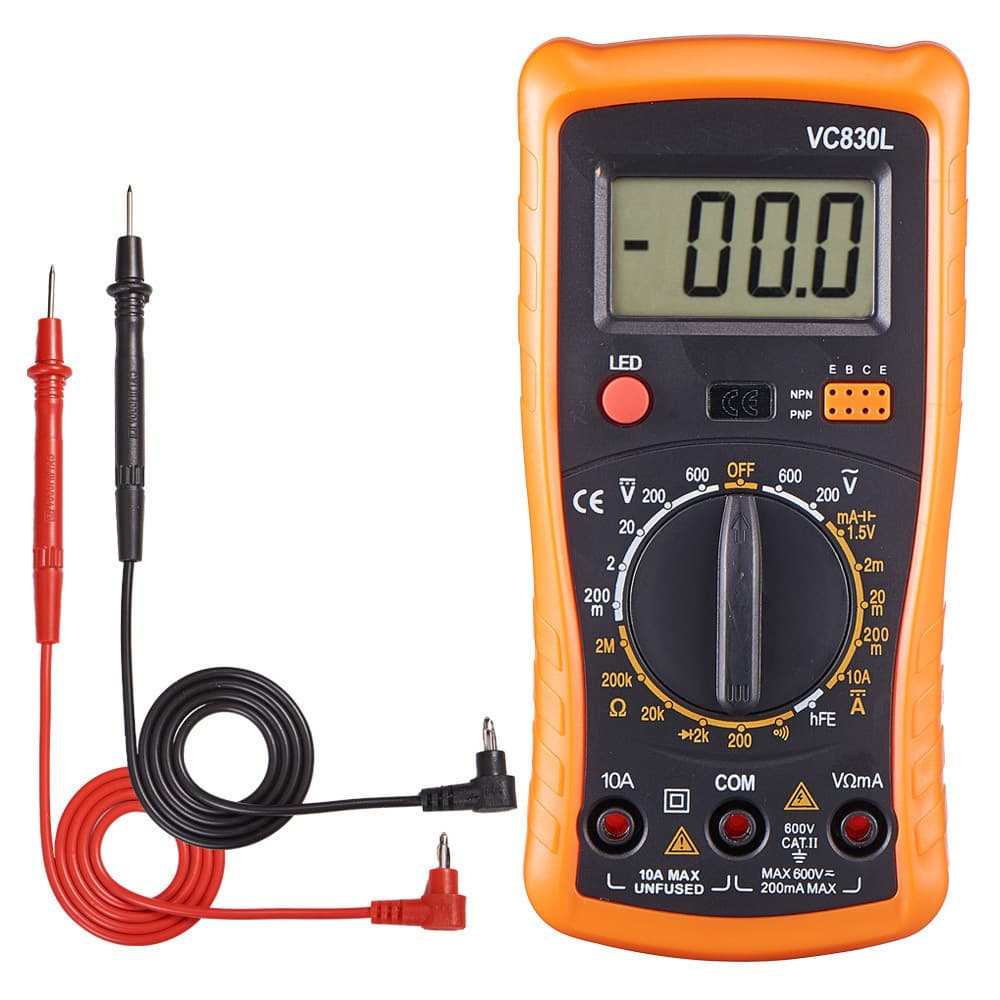 Precision Digital Multimeter Mini Electrician Pocket-Sized Digital Display Multimeter VC830L Full Protection with Buzzer