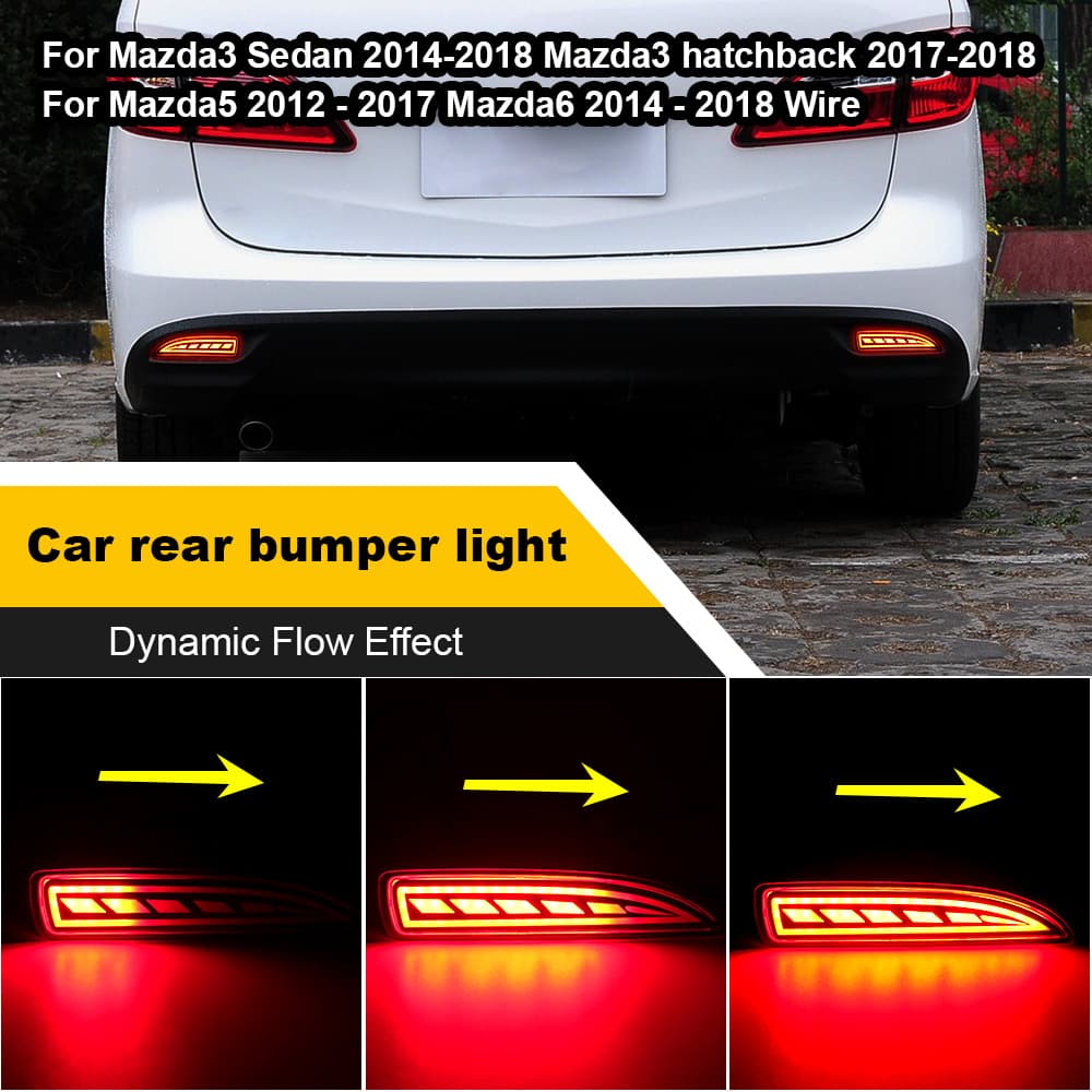 Rear bumper light for 2015-2018 Mazda 3 Axela brake, turn signal, and running light