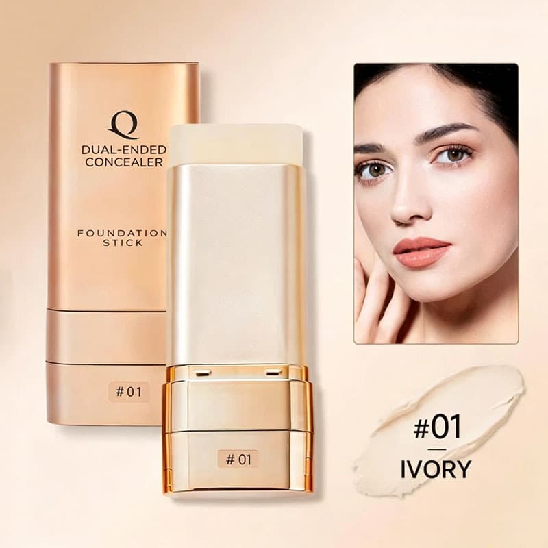 Custom Dual-Ended Foundation Stick Natural Concealer Brightening Fit Contour Built-in Brush Foundation Stick Cross-Border