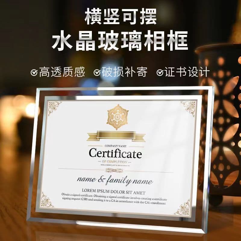 Creative Crystal Glass Photo Frame Wall Mount 5x7 6x8 7x9 8x10 10x12 A4 Modern Picture Frame 30x40cm Frame 30x40cm