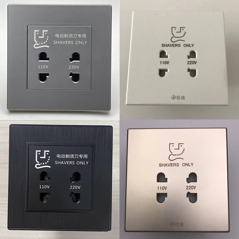 86-type hotel 110V transformer shaver socket for Japanese hotels, wall panel