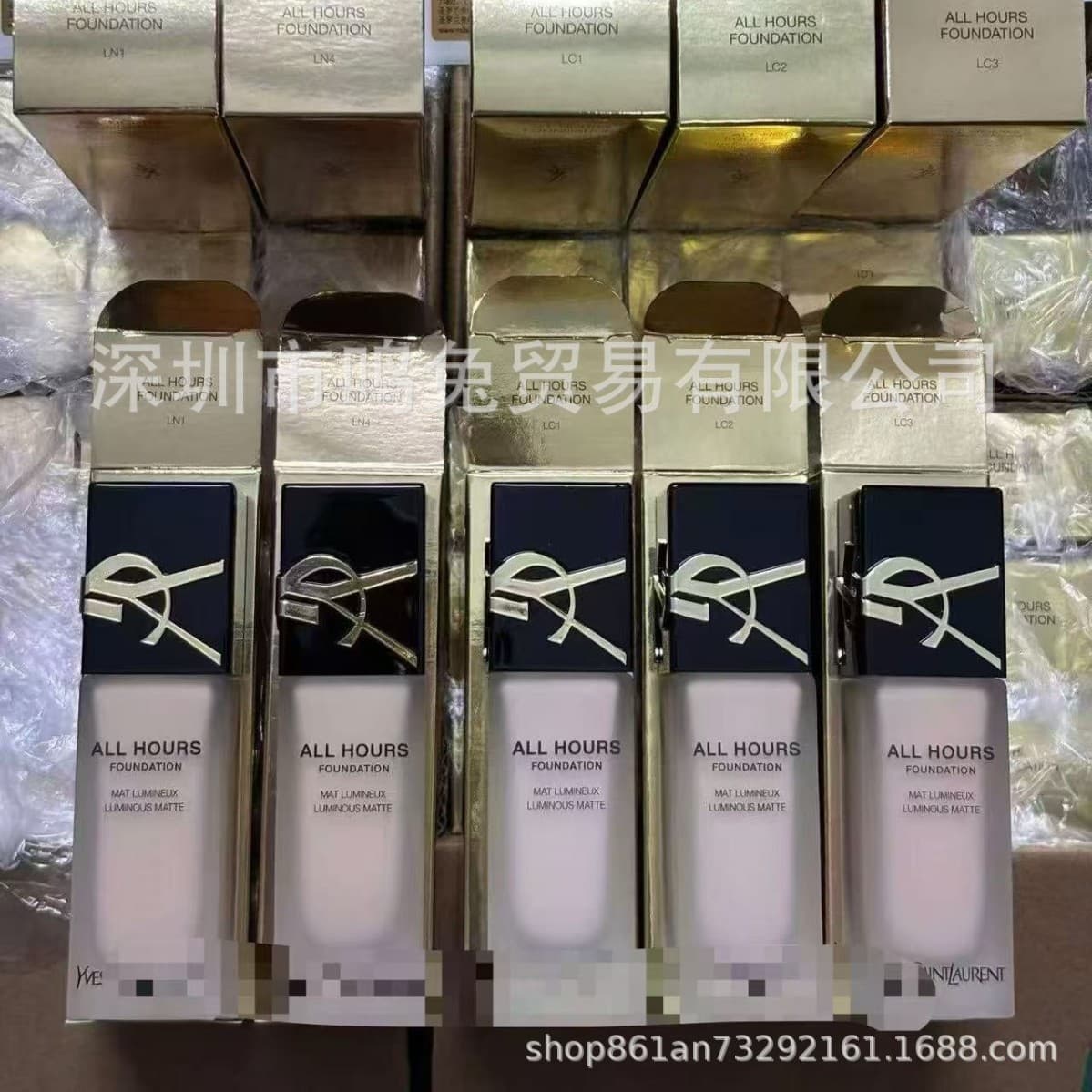 Cross-border Recommendation Y-Style Embossed Long-Lasting Foundation 25ML Black Cap / Pink Cap Skin-Fit Finish 25ML Multiple Colors Available