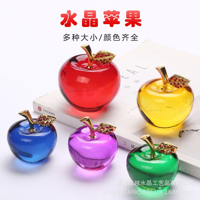 Spot wholesale crystal apple ornaments Christmas Eve Christmas home decoration living room wine cabinet color mobile phone counter