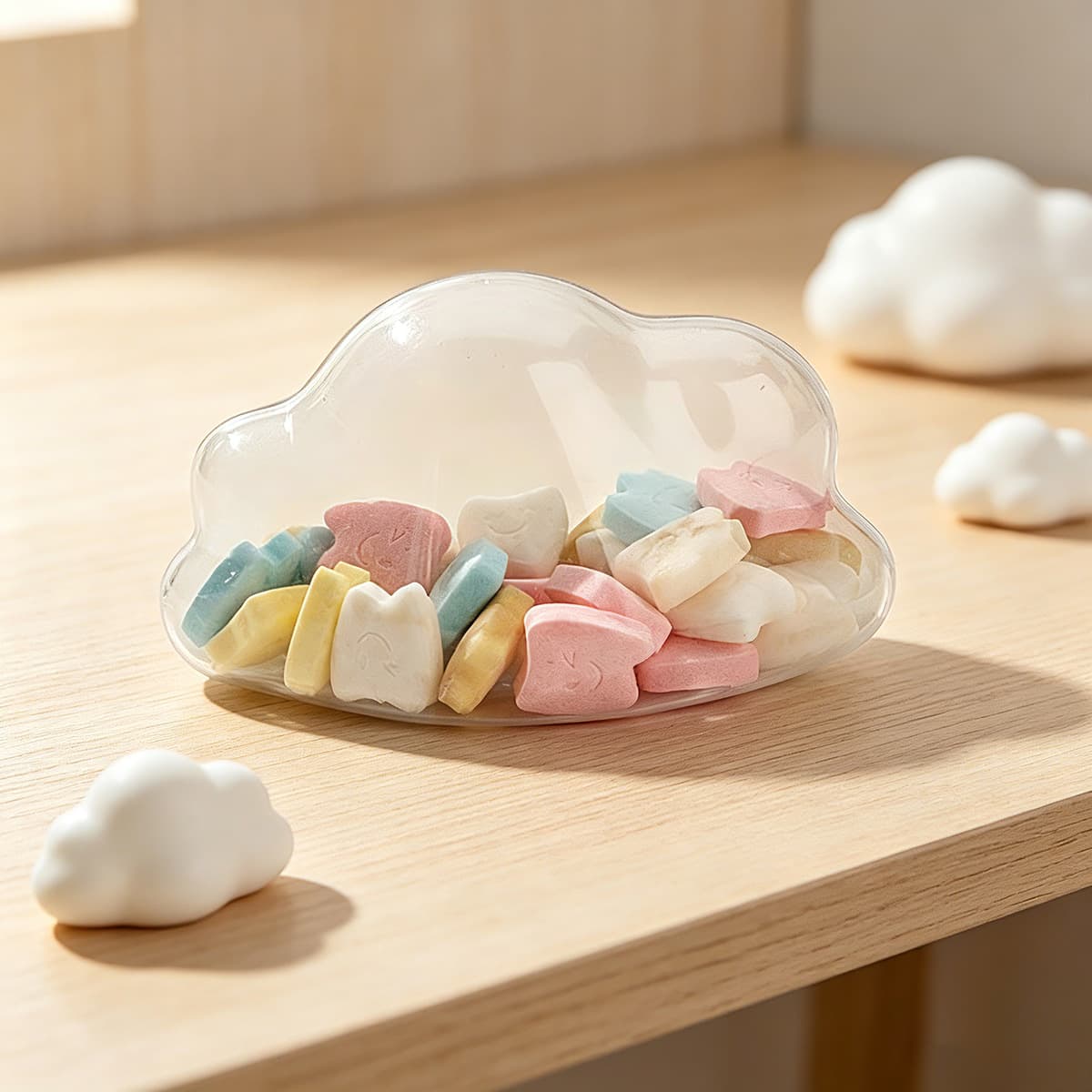 Mini Cloud Shape Plastic Box Crystal Mud Slime Packaging Box Candy Box Ear Stud Ring Jewelry Storage Box