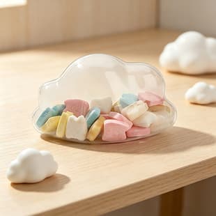 Mini Cloud Shape Plastic Box Crystal Slime Packaging Box Candy Box Earring Ring Jewelry Storage Box
