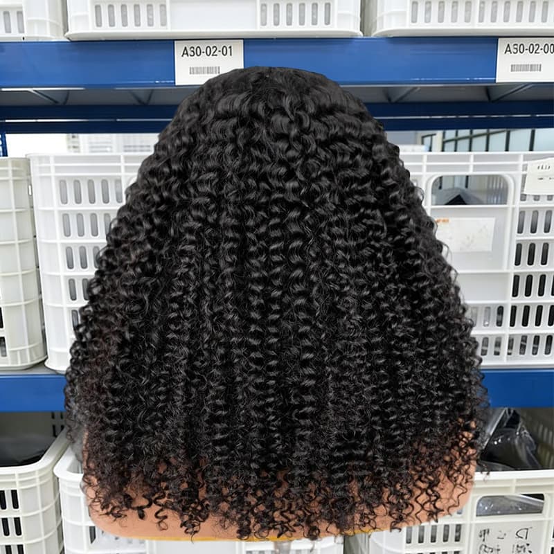 Xuchang wig natural color Kinky Curly U Par wig mechanism human hair cross-border curly hair