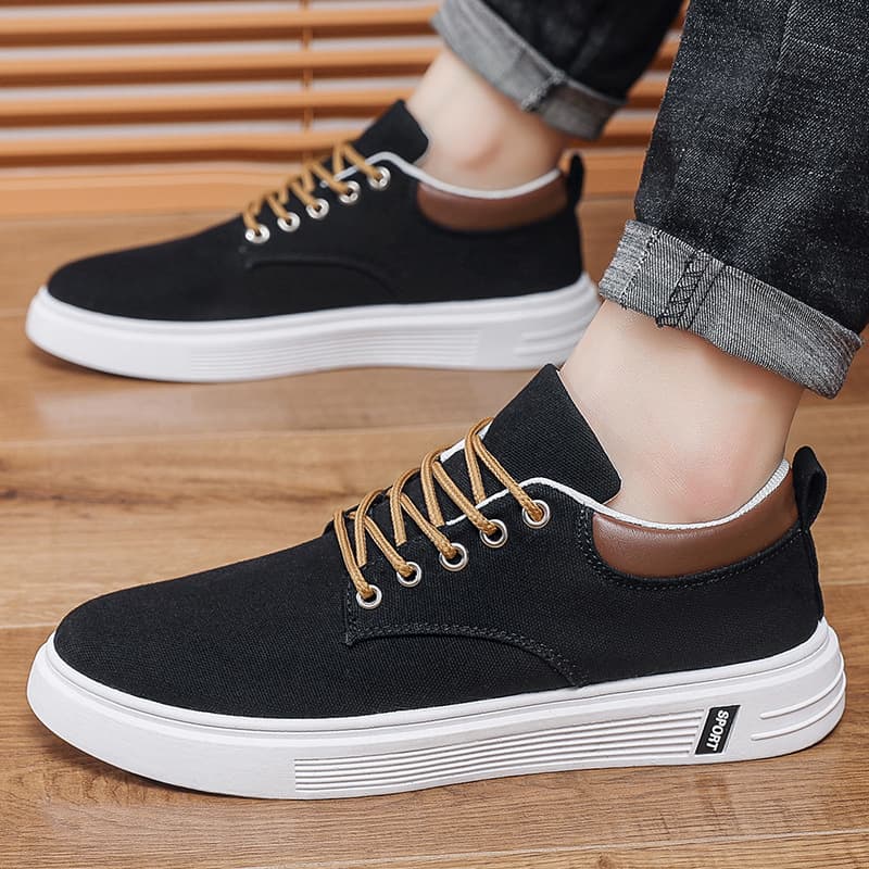 2026 Summer New Breathable Men's Canvas Shoes Casual Men's Shoes Student Sneakers Youth Trendy Board Shoes Hong Kong Style Cloth Shoes