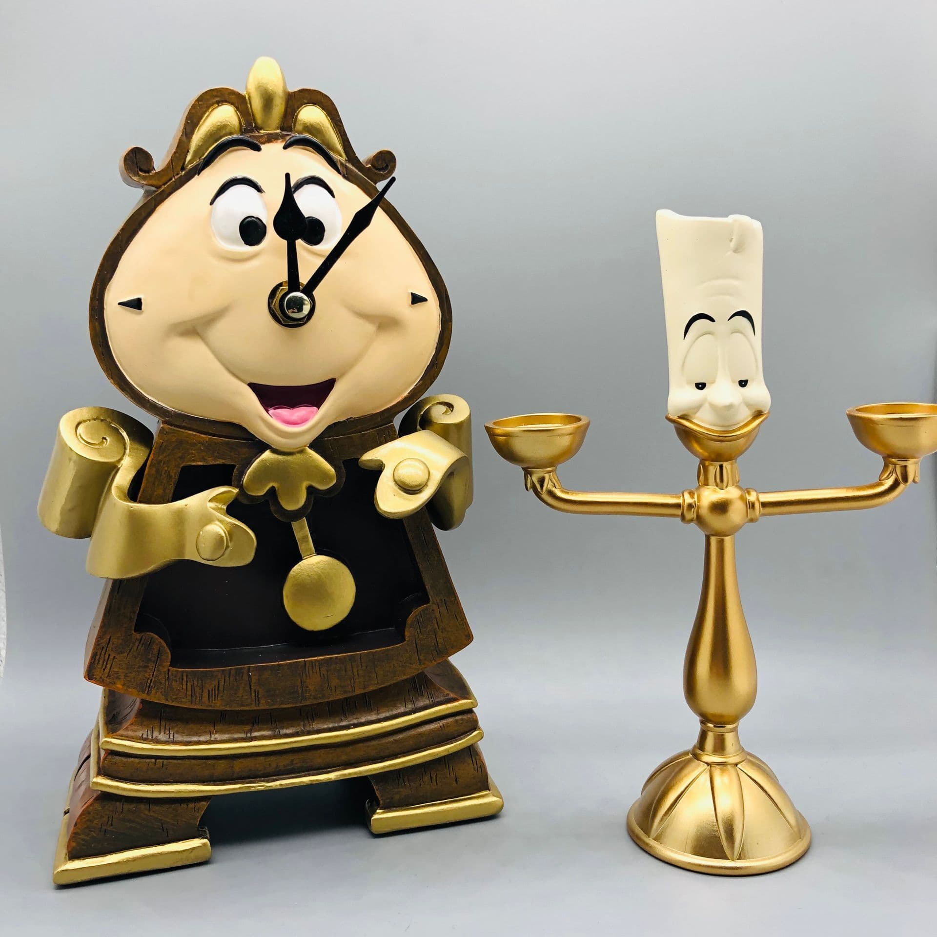 Beauty and the Beast Mrs. Potts Teapot, Chip Teacup, Mrs. Potts Mug, Cogsworth Mantel Clock, Lumiere Candelabra Lamp