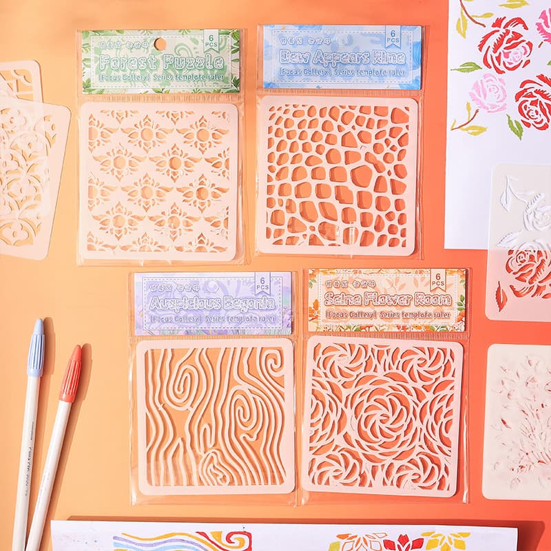 Focus Gallery Hand-drawn Newspaper Templates, Cutout Paintings, Cross-border PET Cutout Templates, Oil Pastel DIY Hand-drawn Journal Templates